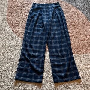 COURT & ROWE Navy Plaid Flannel Trousers size 4